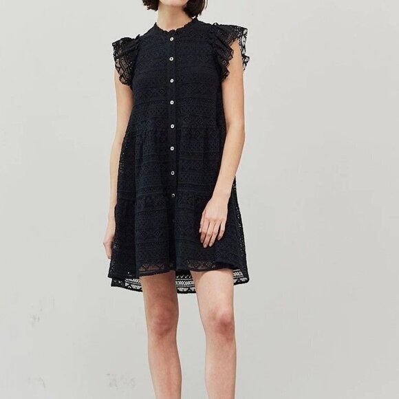 grade & gather Dresses & Skirts - Grade & Gather black eyelet lace dress